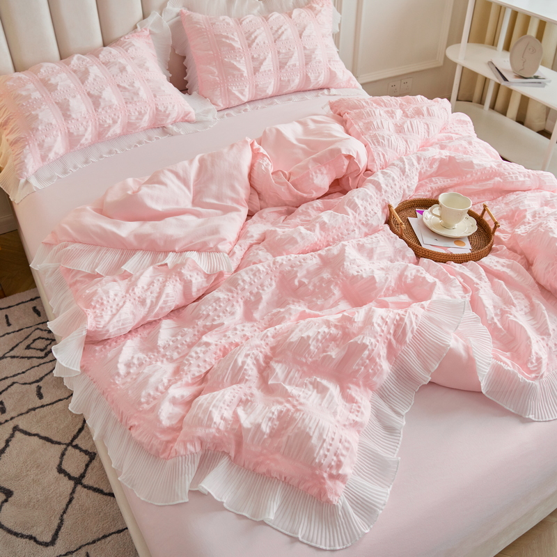 Soft seersucker Home Textile comforter BedCover Set