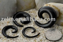 black spiral acrylic earring body jewelry piercing