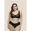 Soutien-gorge à armatures en dentelle festonnée grande taille