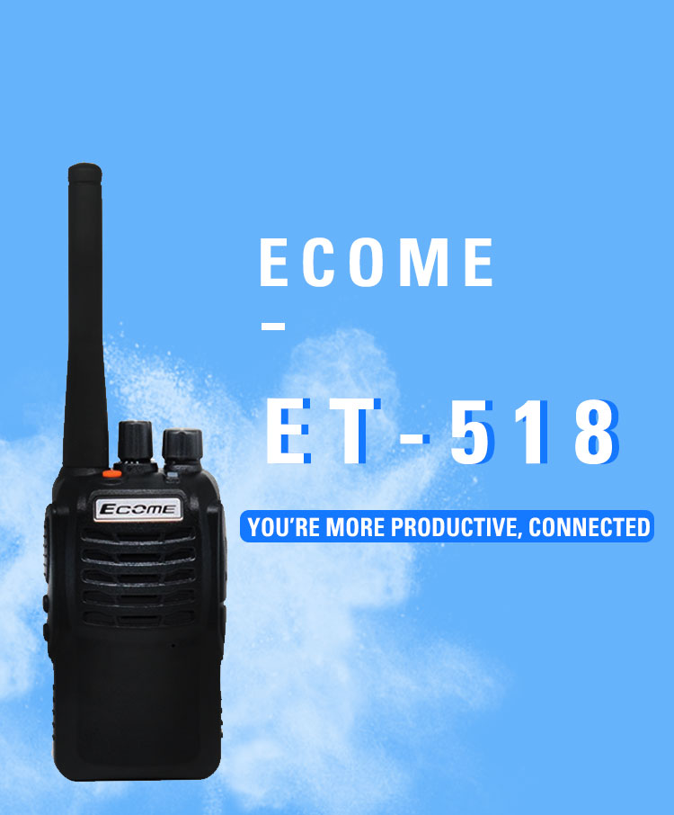 Larga distancia woki toki ecome et-518 uhf vhf walkie-talkie radios de dos vías