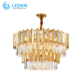 Lustre de plafond rond en cristal LEDER