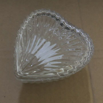 Clear And Copper Glass Heart Trinket Box