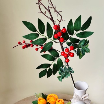 Artificial Fruit Red Berries Bearberry Cranberry Holly for Party Event Floral Arrangement