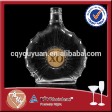 75 cl custom gold label cognac xo brandy glass bottle with cork