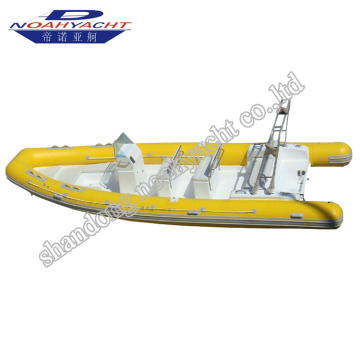 Rigid Fiberglass Inflatable Boats Hypalon 750cm