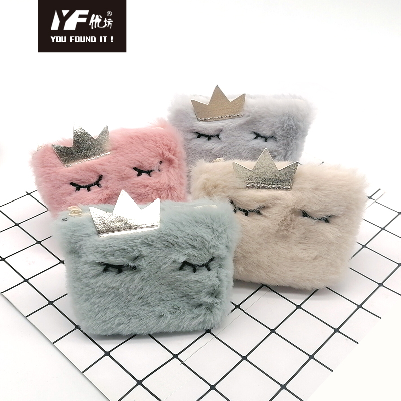 Custom cute sleeping kingdom style plush best-selling wallet coin purse mini hand bag money multifunctional storage bag