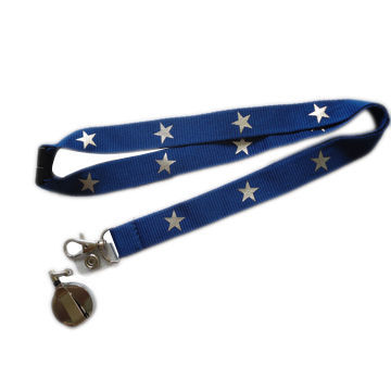 Polyester lanyard with reel badge and metal hook, screen printed logo, 2.0cm width