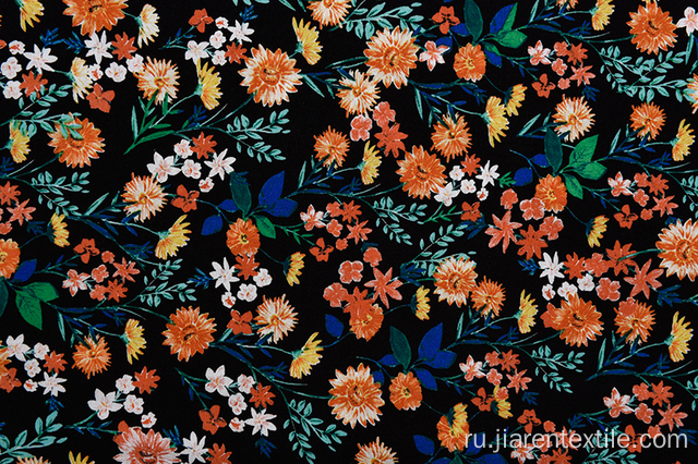 Ткань с принтом небольших соцветий с винтажным изображением