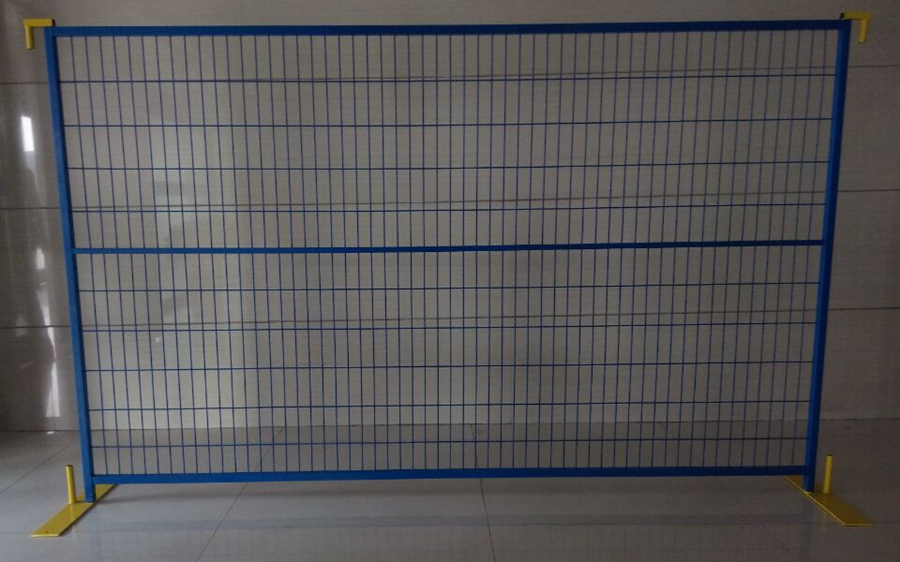 blue powder coated fence