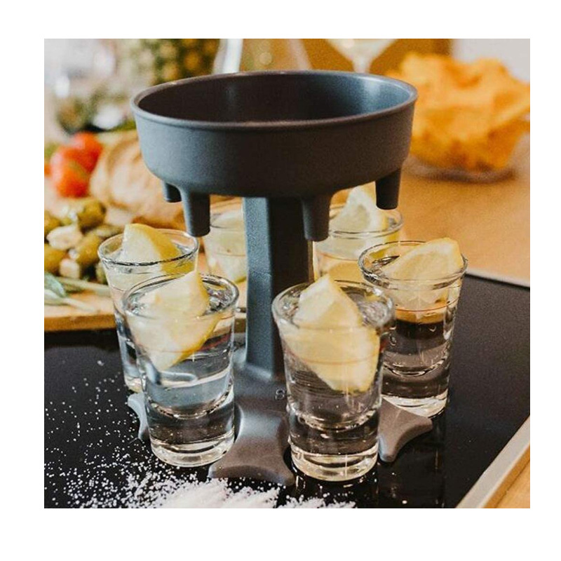 6 Shot Glass Dispenser Holder Carrier Caddy Liquor Dispenser Party Beverage Drinking Games Bar Cocktail Wine Quick Filling Tool