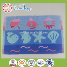 100% cotton stripe floor towel with cute beach creature patterns
