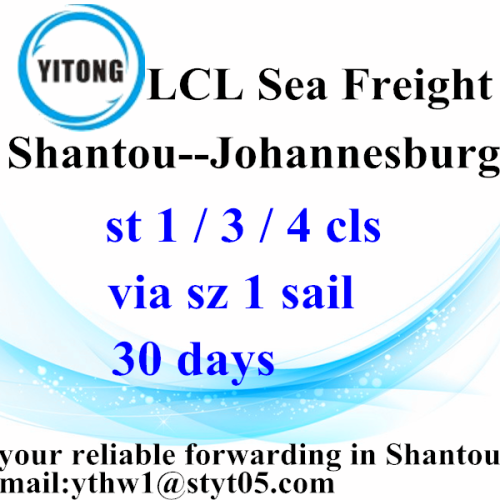 Servicios logísticos LCL desde Shantou a Johannesburgo