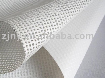 PVC coated WHITE color PRINTABLE mesh fabric