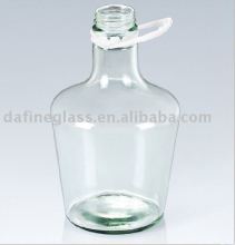 glass wine growler with easy taken handle