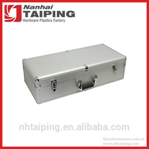 Silver Heavy Duty Aluminum Tool Case Locking Storage Case Hand Tools Case
