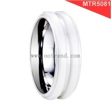 grooved eternity bands,comfort fit tungsten carbide and white ceramic rings
