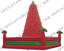 red inflatable climbing mountain climbing rock bouncer