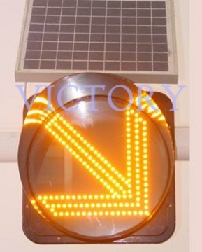 Strobe LED Arrow Solar Flashing Warning Light