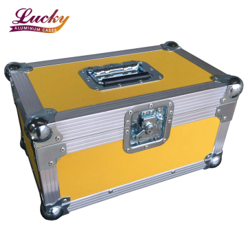 Yellow 200 Record Box Flight Case for 7 Inch Vinyl Singles