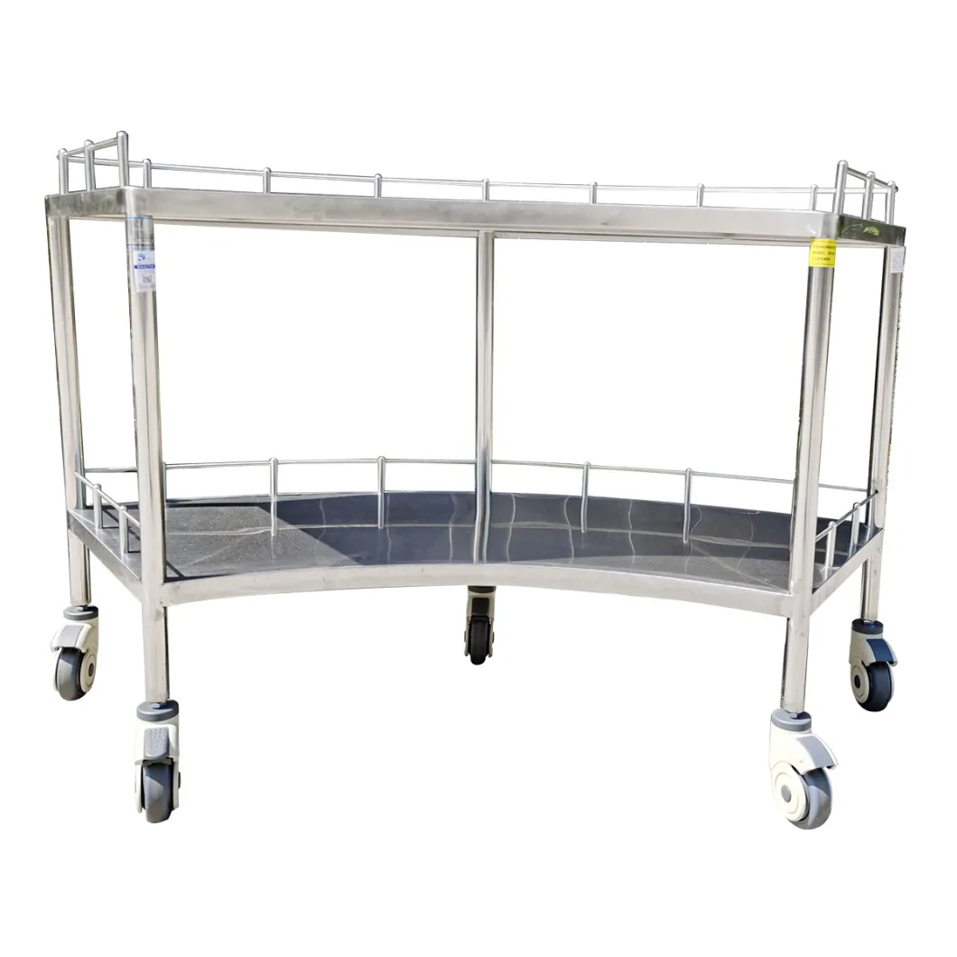 Surgical Operation Specially Two Layers Stainless Steel Surgical Operation Instrument Table Trolley