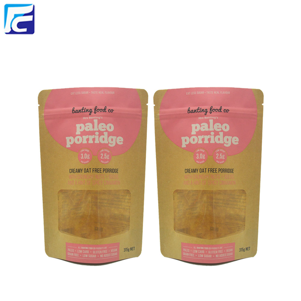 Banana Chips Kraft Paper Packaging Bags Wholesale