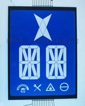 Negative Blue Transmissive LCD 7-Segment Display for Elevator
