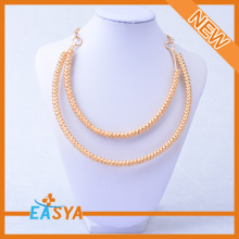 Double Chain Custom Necklace Gold Plated Bib Necklace