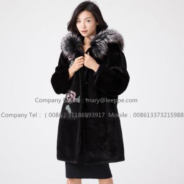 Kopenhagen Reversible Lady Mink Fur Hooded Overcoat