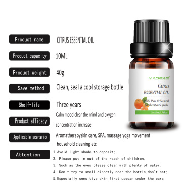 Aceite esencial de cítricos solubles en agua para aromaterapia para el cuidado de la piel