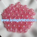 Perles rondes en cristal de fissure acrylique 8-20MM en vrac craquelé craquelé AB perles de placage de couleur