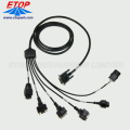 ขั้วต่อ RJ45 overmolded และลากลวด D-Sub Harness