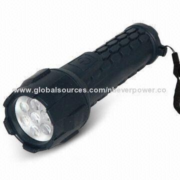 7 LED Rubber Flashlight, 2D Size