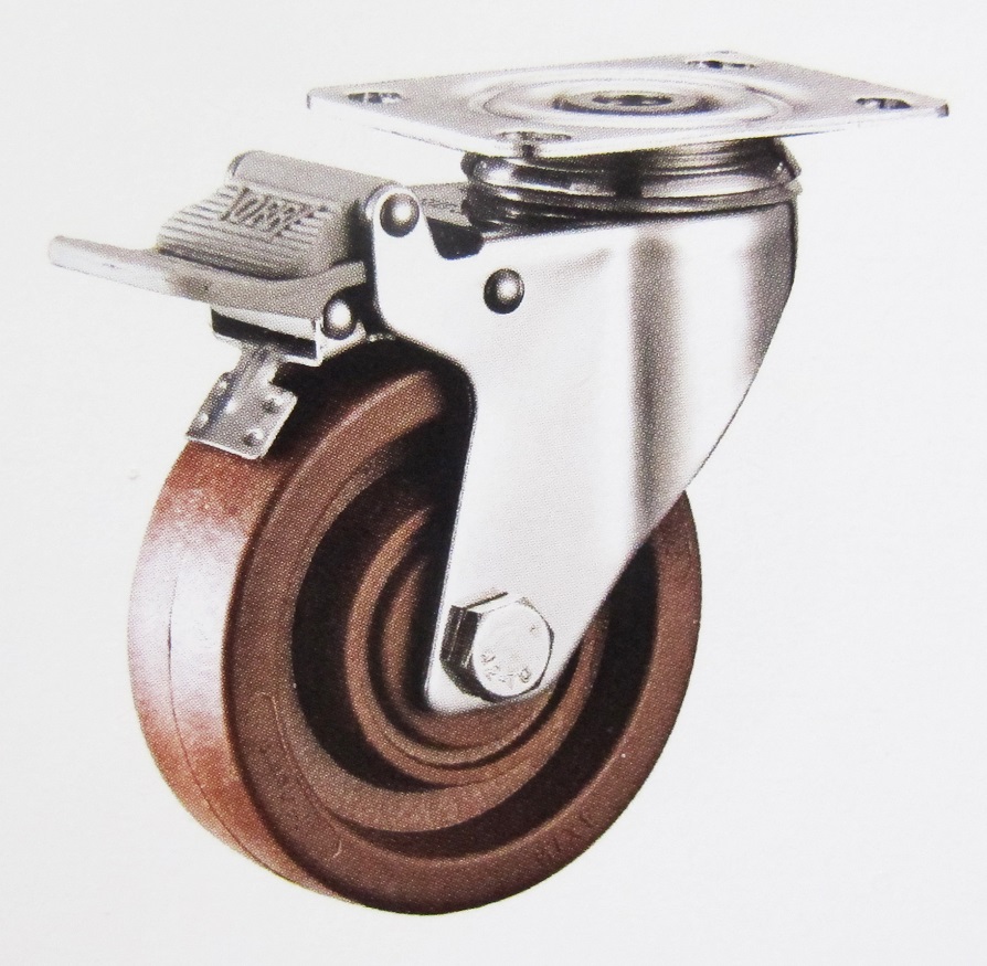 280 High Termperature Swivel Brake Caster Wheel Stainless Steel Bracket