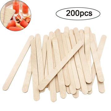 200 Pcs Craft Sticks Ice Cream Sticks Wooden Popsicle Sticks 9.4cm Length Treat Sticks Ice Sticks
