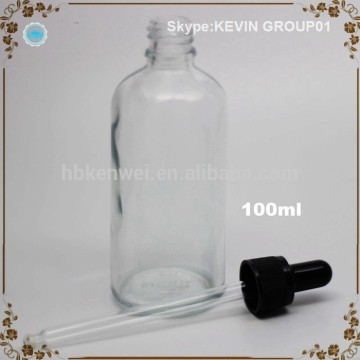 100ml Clear Loquat Leaf Syrup Glass Bottle With White Plastic Screw Cap