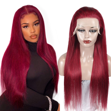 High Quality 13*4 lace front wigs human hair, 99j swiss lace wigs human hair lace front, straight lace front wigs