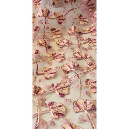 Perle Flower Edge Tissu broderie Mesh dentelle