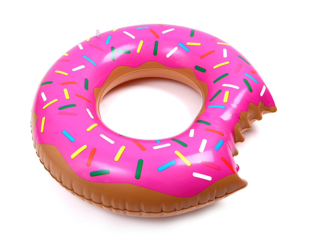 Brinquedo inflável para água em PVC estampado anel de natação donut