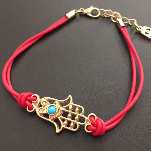 metal hamsa evil eye amulet bracelet