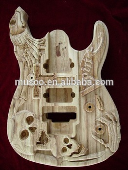 UNFINISHED PROJECT ELECTRIC GUITAR BUILDER WITH SKULL BODY(K41)