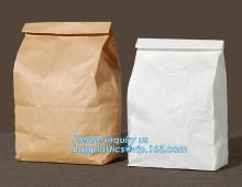 Recyclable sandwich bread food packaging brown paper bag, hamburger food delivery kraft paper packaging bag, Grocery Food Take A