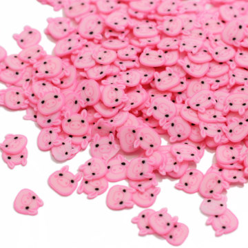 Mini cochons roses mignons en forme d&#39;argile polymère pour Nail Arts décor Cabochon embellissements ornements artisanaux faits à la main