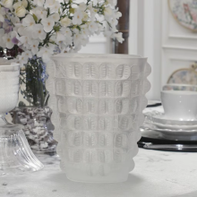 Lalique Premier French Style Croco Crystal Tabletop Vase