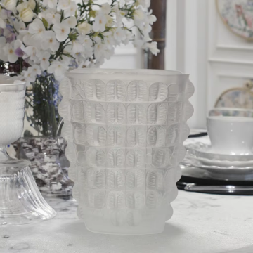 Lalique Premier French Style Croco Crystal Tabletop Vase