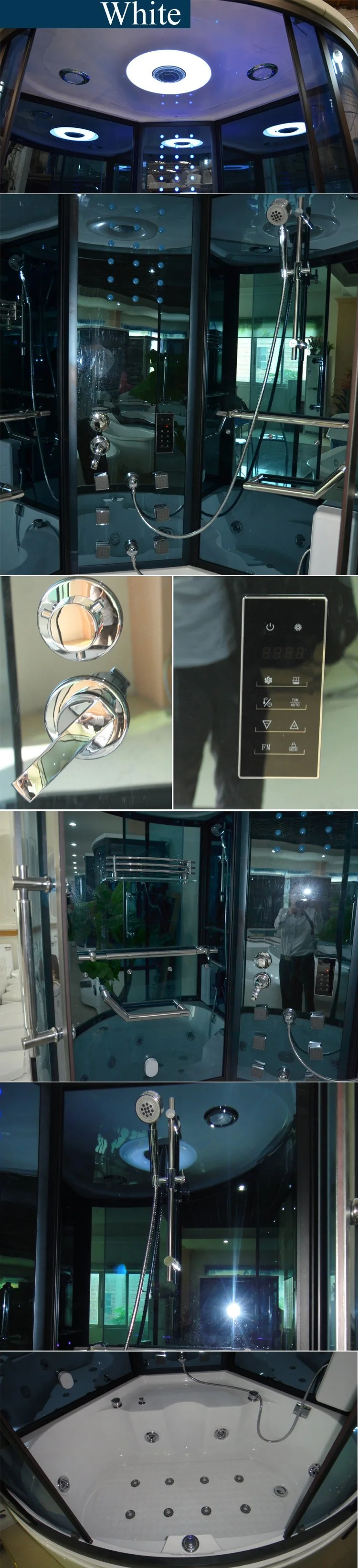 Luxury Style Tempered Glass Sliding Door Massage Steam Shower Room