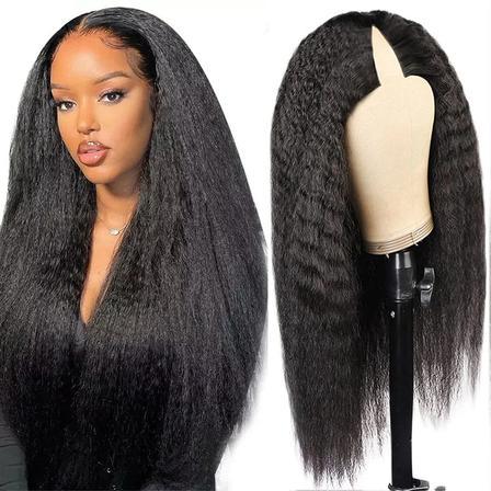 Natural Black Straight Human Hair V Part Wig Wear And Go Wig 14-30in