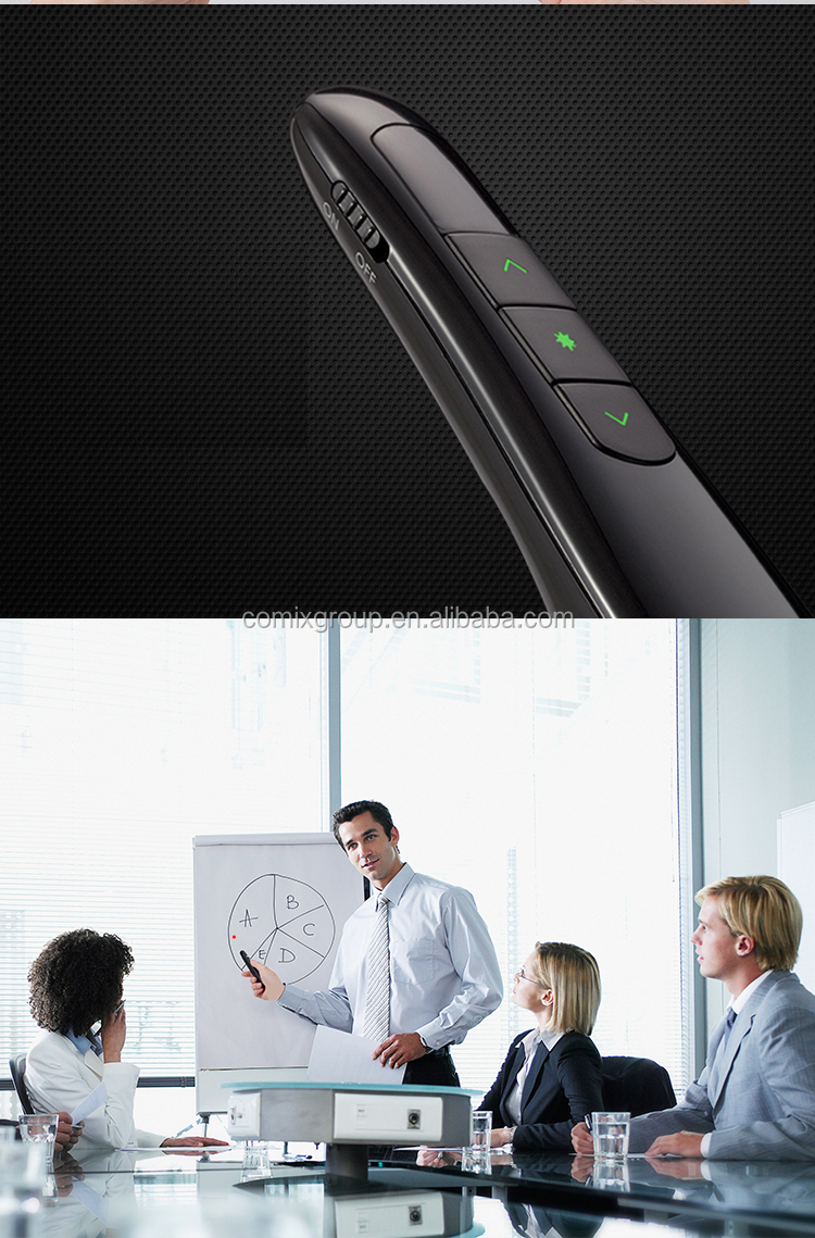 Comix Wireless Presenter PowerPoint Clicker Presentation Rechargeable 100-meter Remote Control Laser Pointer