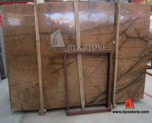 Tropical Rainforest Golden Marble Slab for Bathroom and Floor Tile