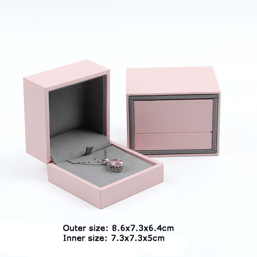 Προσαρμοσμένο ροζ φανταχτερό χαρτί πολυτελές κουτί κοσμήματος