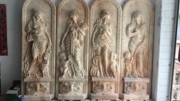 Carved figure wall sculpture statue lady marble relief sculpture